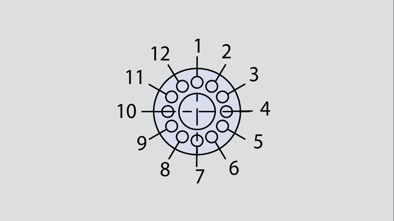 Image showing the insert arrangement of the Glenair 804-001-06M10-200P