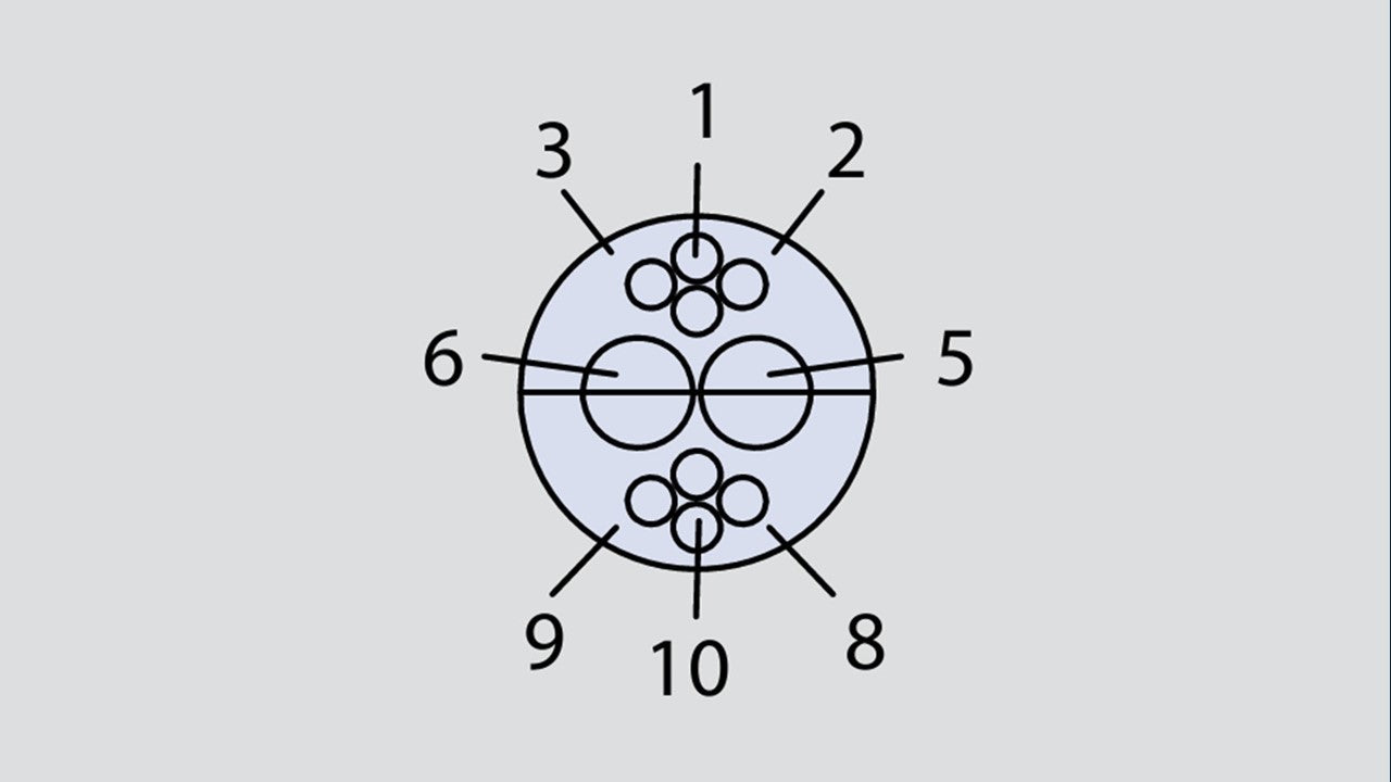 Image showing the insert arrangement of the Glenair 804-001-06M10-202PA