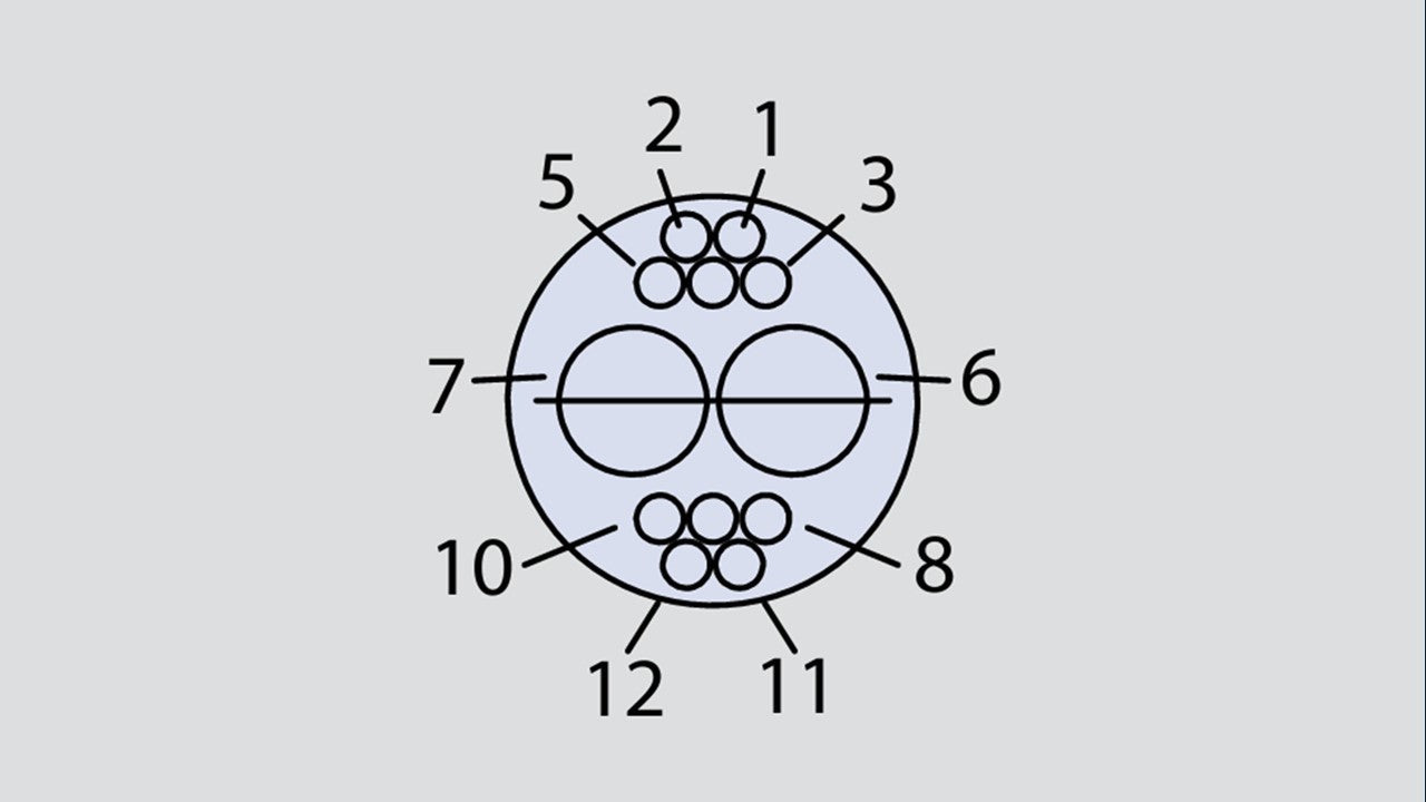 Image showing the insert arrangement of the Glenair 804-003-07M12-201S
