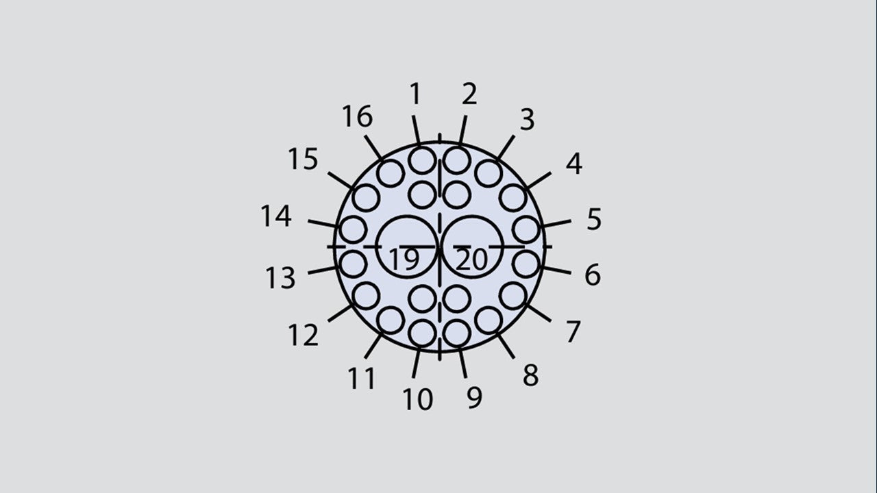 Image showing the insert arrangement of the Glenair 803-004-07MT12-202SN