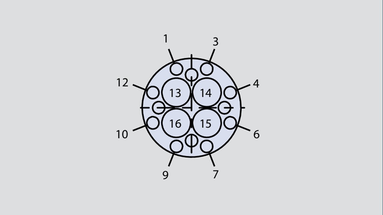 Image showing the insert arrangement of the Glenair 803-003-07NF12-203BN