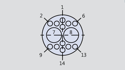 Insert arrangement of military connector in the form 12-204 used in the Glenair 800-013-07ZL12-204PN connector