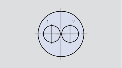 Insert arrangement of military connector in the form 12-2 used in the Glenair 800-006-06NF12-2PN connector