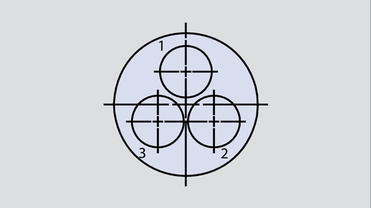 Image showing the insert arrangement of the Glenair 803-004-07M12-3PN