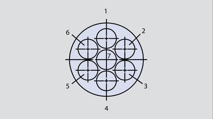 Image showing the insert arrangement of the Glenair 803-004-02M12-7SN