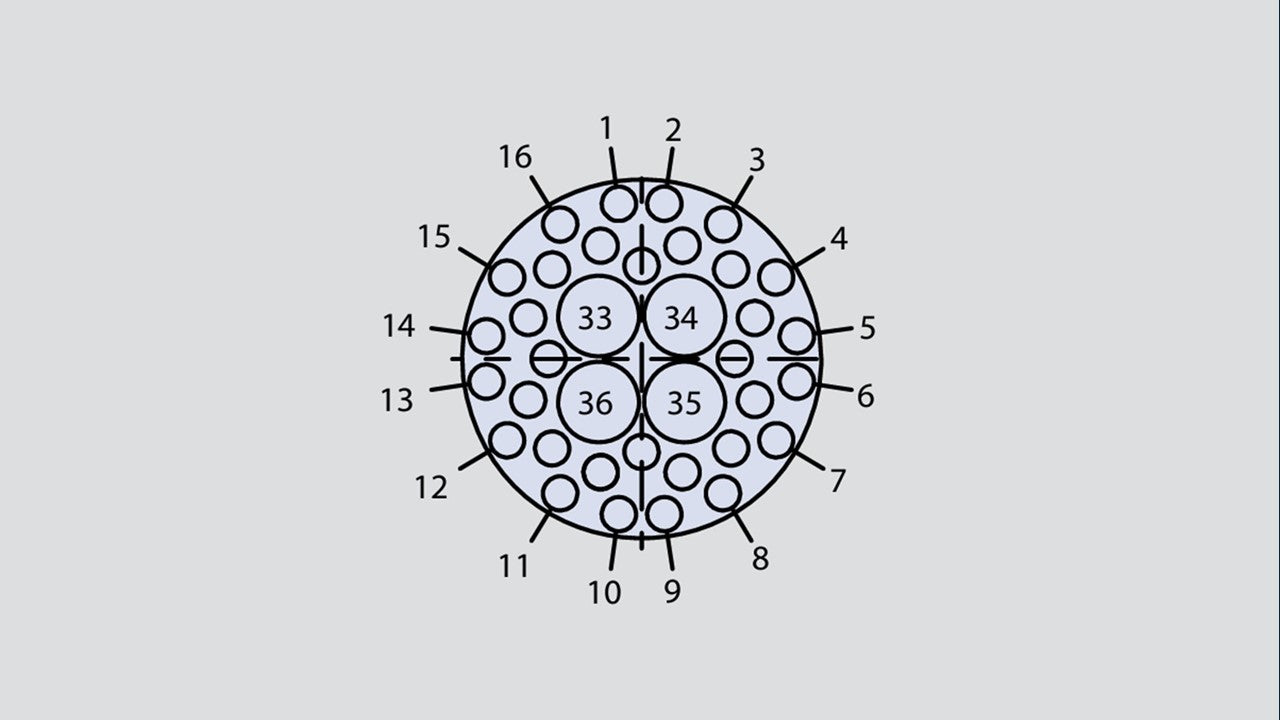 Image showing the insert arrangement of the Glenair 803-001-06MT14-205PN