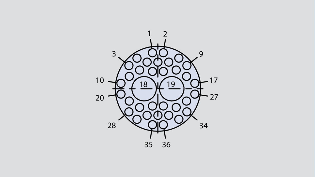 Image showing the insert arrangement of the Glenair 804-002-06ZR14-206BA