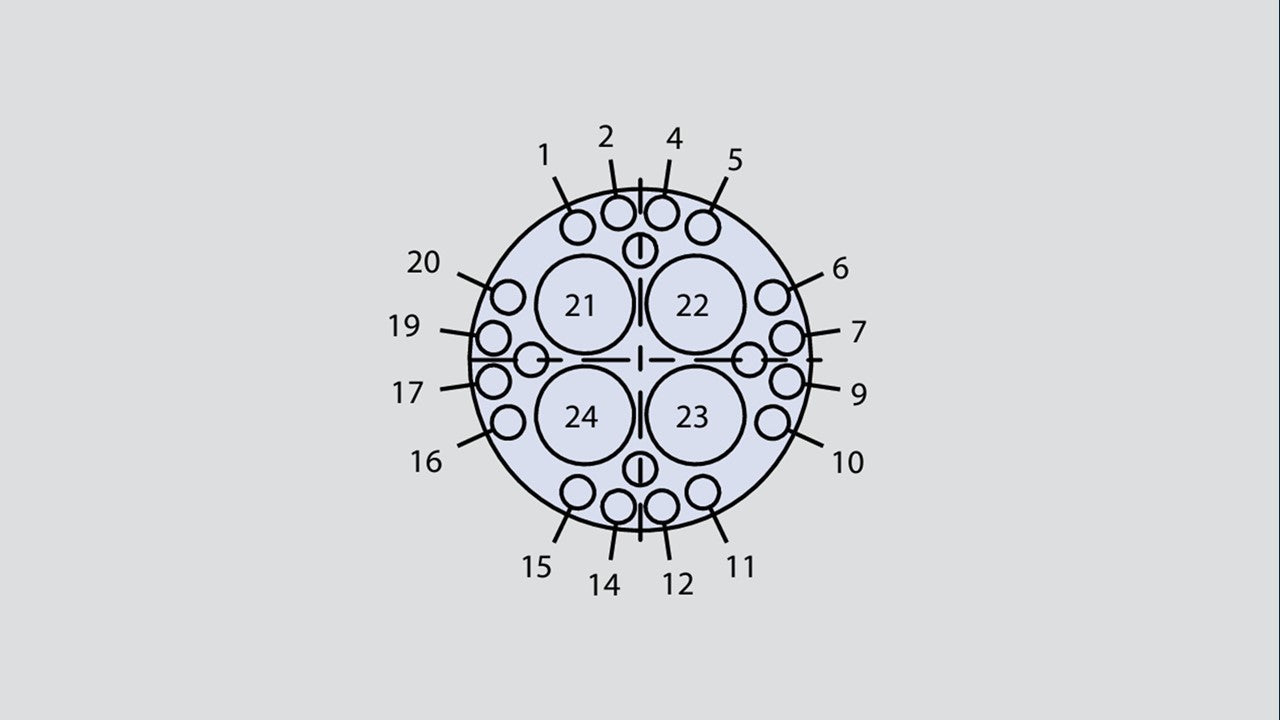 Image showing the insert arrangement of the Glenair 804-002-06M14-207PA