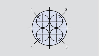 Image showing the insert arrangement of the Glenair 803-002-06M14-4SN