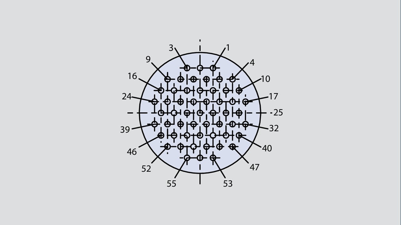 Image showing the insert arrangement of the Glenair 804-005-07M14-55P