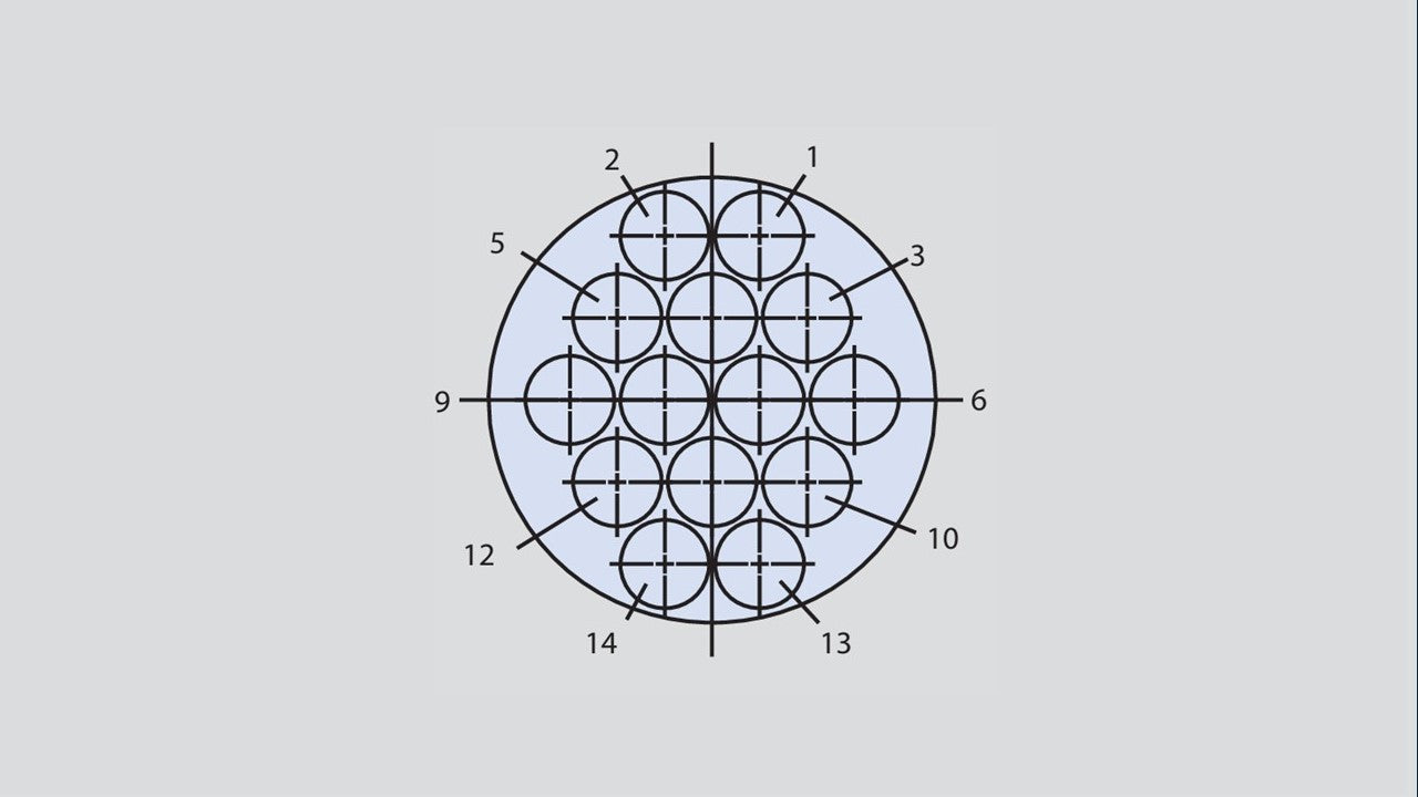 Image showing the insert arrangement of the Glenair 804-003-00NF15-14P