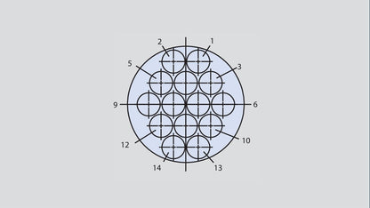 Image showing the insert arrangement of the Glenair 804-003-00NF15-14P