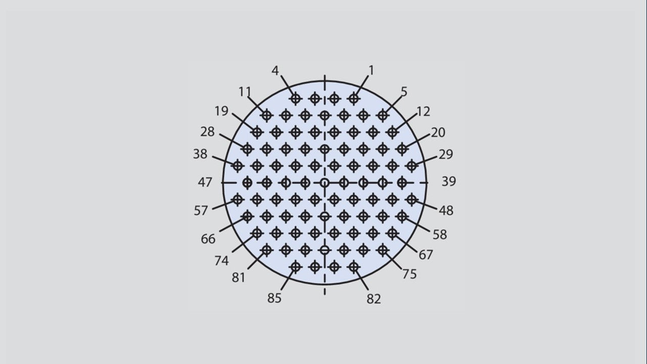 Image showing the insert arrangement of the Glenair 804-004-00ZNU15-85S