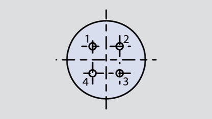 Insert arrangement of military connector in the form 6-4 used in the Glenair 800-010-02Z16-4PN connector