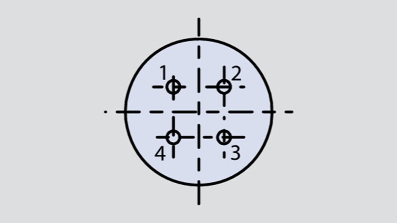 Image showing the insert arrangement of the Glenair 804-003-07ZNU6-4P