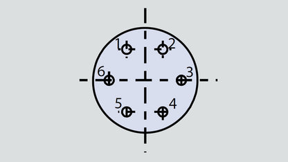 Insert arrangement of military connector in the form 6-6 used in the Glenair 800-006-06M6-6PN connector