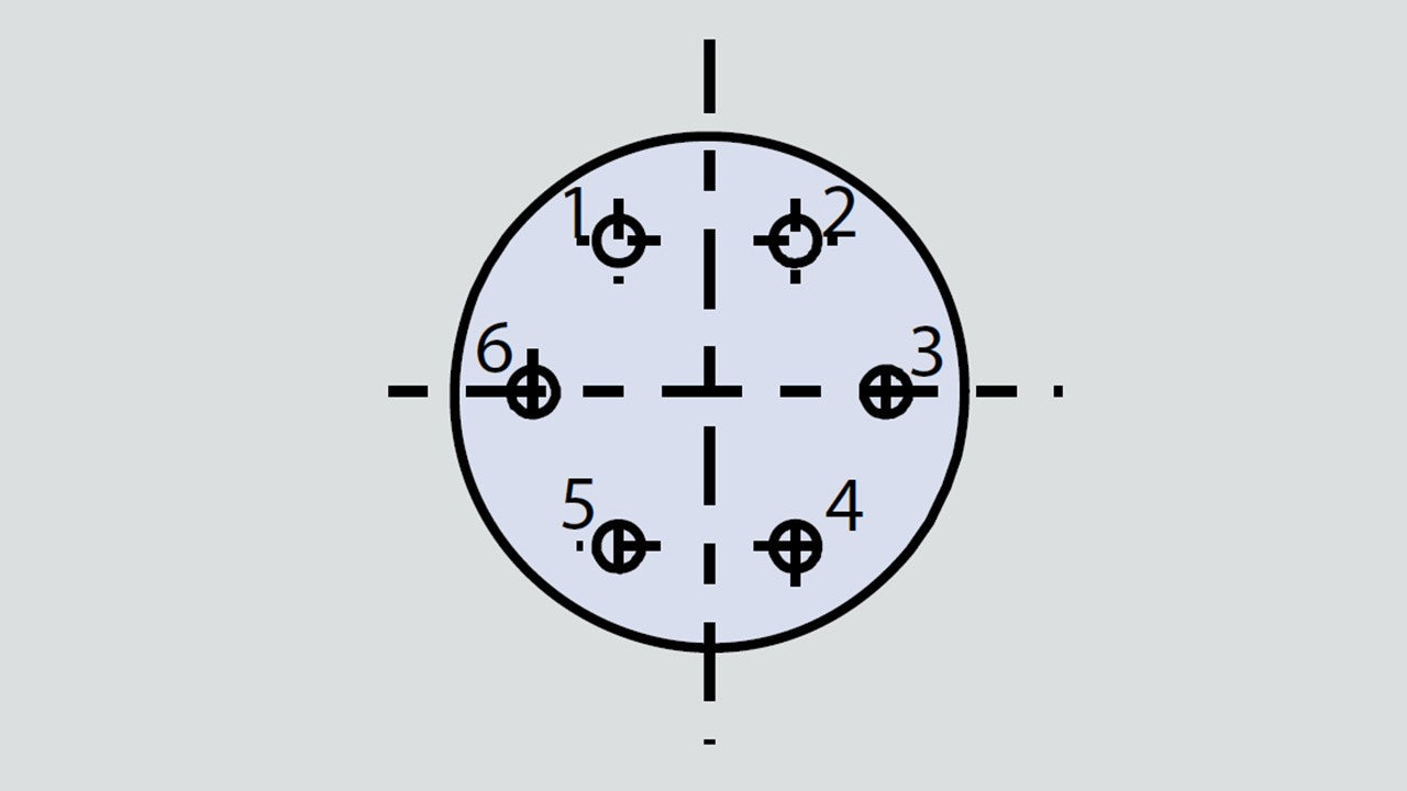 Insert arrangement of military connector in the form 6-6 used in the Glenair 800-008-16M6-6SN connector