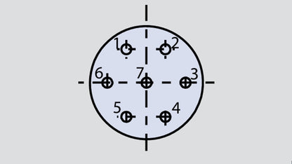 Insert arrangement of military connector in the form 6-7 used in the Glenair 800-008-06Z16-7SX connector