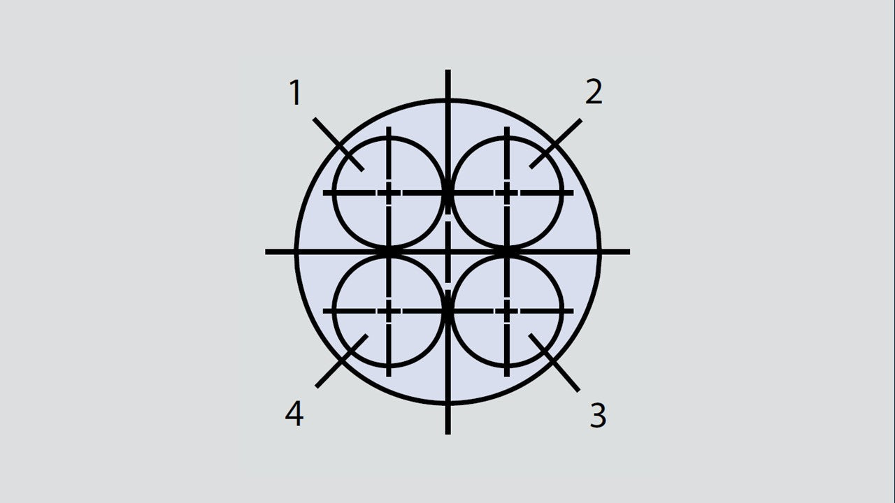 Image showing the insert arrangement of the Glenair 803-001-06ZNU9-4SN
