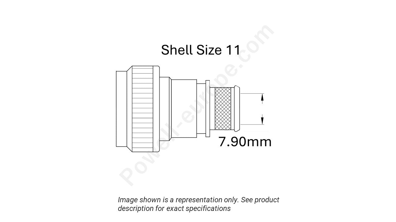 Image showing the shell size and cable insert diameter of the SPI M85049/88-11N03
