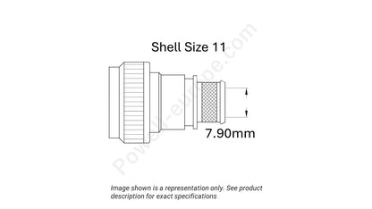 Image showing the shell size and cable insert diameter of the SPI M85049/88-11N03