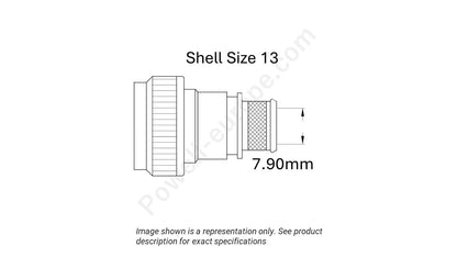Image showing the shell size and cable insert diameter of the SPI M85049/88-13N02