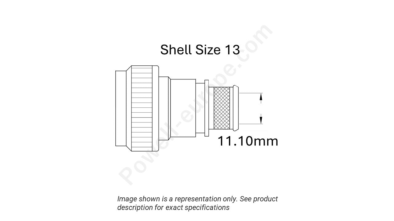 Image showing the shell size and cable insert diameter of the SPI M85049/88-13N03