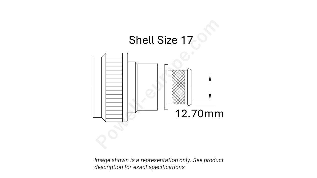 Image showing the shell size and cable insert diameter of the SPI M85049/88-17W02