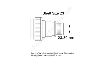 Image showing the shell size and cable insert diameter of the SPI M85049/88-23W03