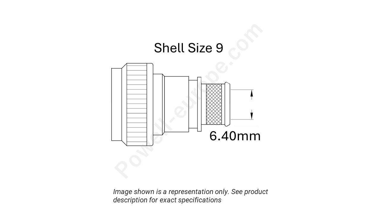 Image showing the shell size and cable insert diameter of the SPI M85049/88-9N03