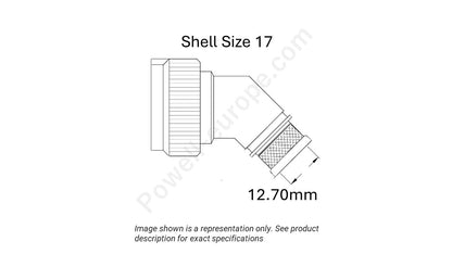 Image showing the shell size and cable insert diameter of the SPI M85049/89-17W02