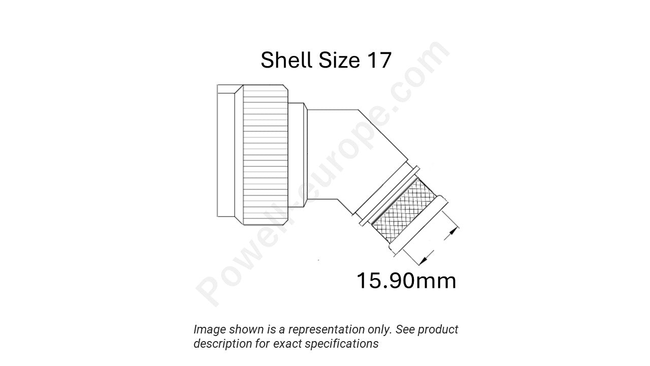Image showing the shell size and cable insert diameter of the SPI M85049/89-17N03