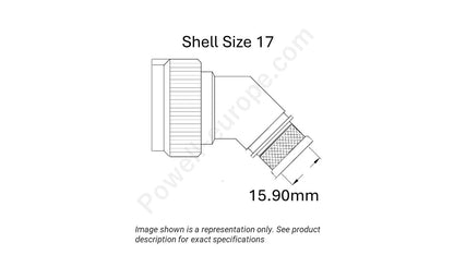 Image showing the shell size and cable insert diameter of the SPI M85049/89-17N03