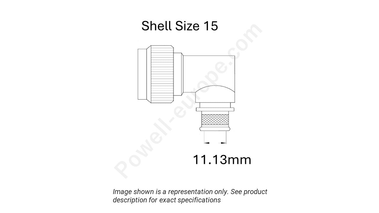 Image showing the shell size and cable insert diameter of the SPI M85049/90-15W02